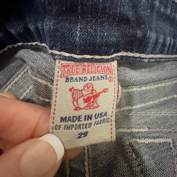 Vintage True Religion Joey Big T Jeans Women’s Size 32 Blue Dark Wash Flare Leg - Picture 8 of 10